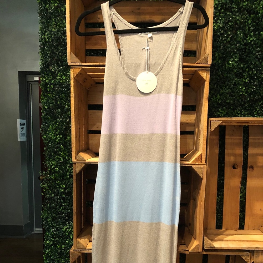 Wide stripe maxi dress